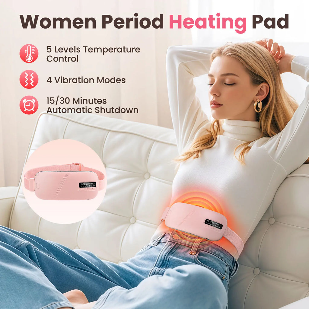 Veltro Wave — 5-Mode Heating & Vibration Massage Belt for Period Relief