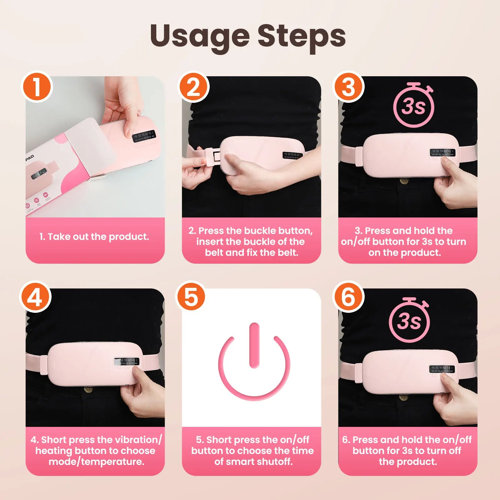 Veltro Ease — Electric Heating Pad & Vibration Massager for Cramps