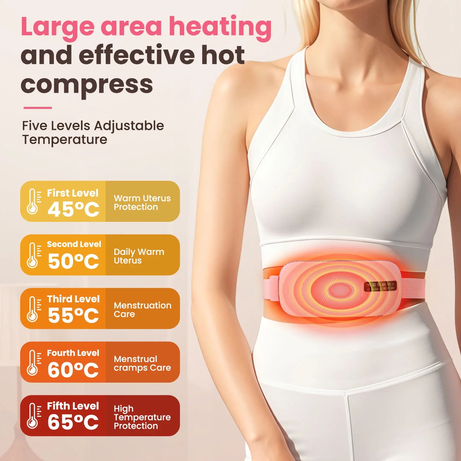 Veltro Ease — Electric Heating Pad & Vibration Massager for Cramps