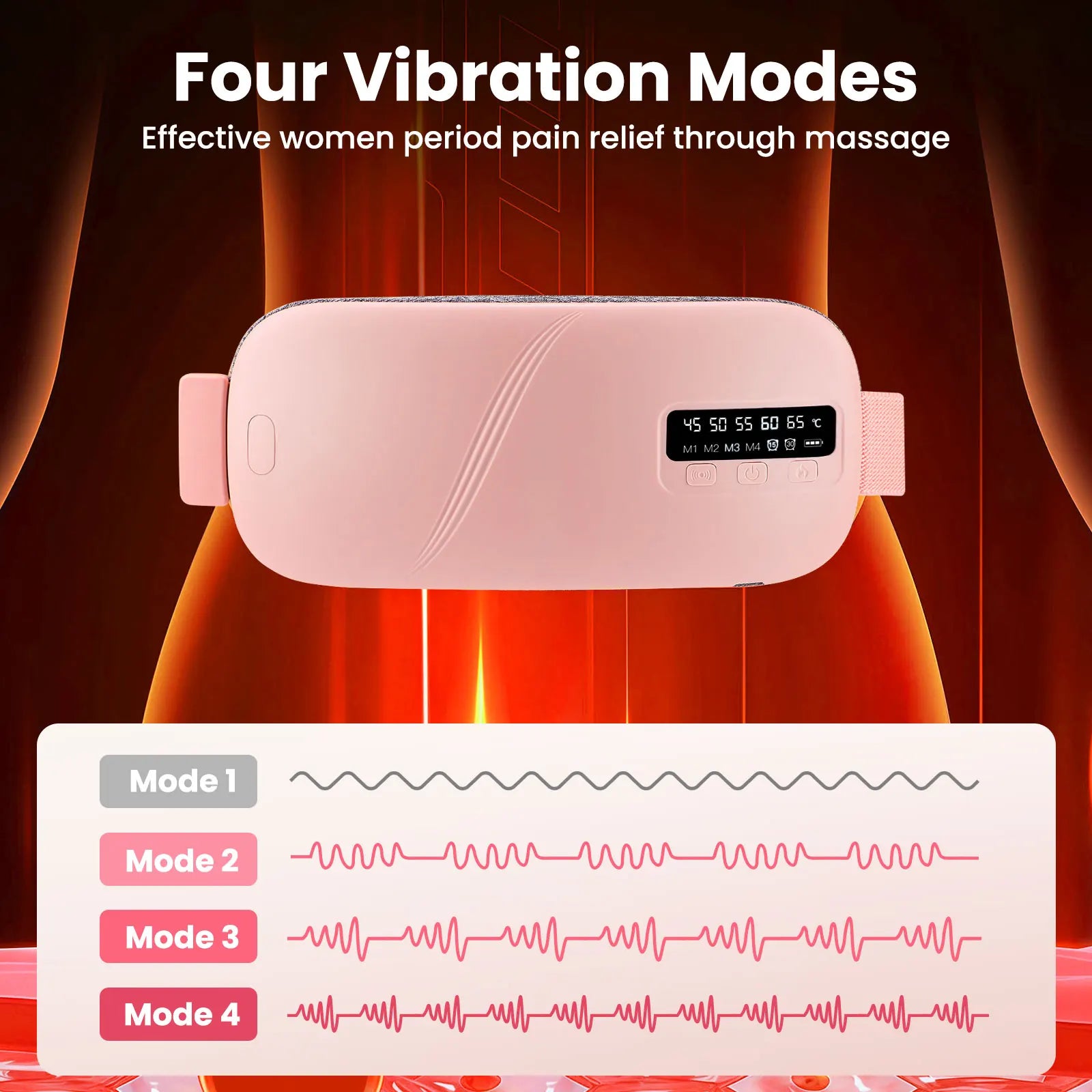 Veltro Ease — Electric Heating Pad & Vibration Massager for Cramps