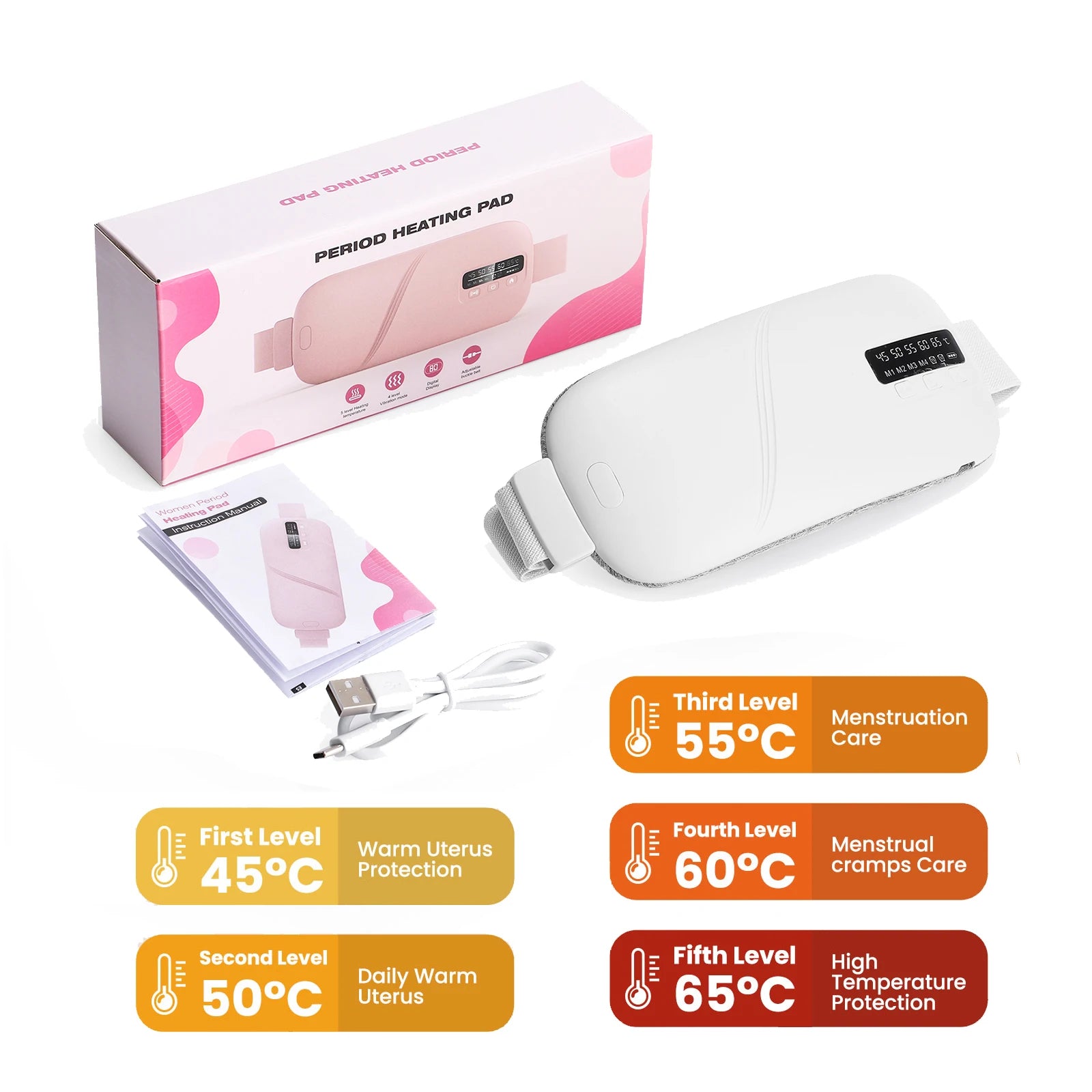 Veltro Ease — Electric Heating Pad & Vibration Massager for Cramps