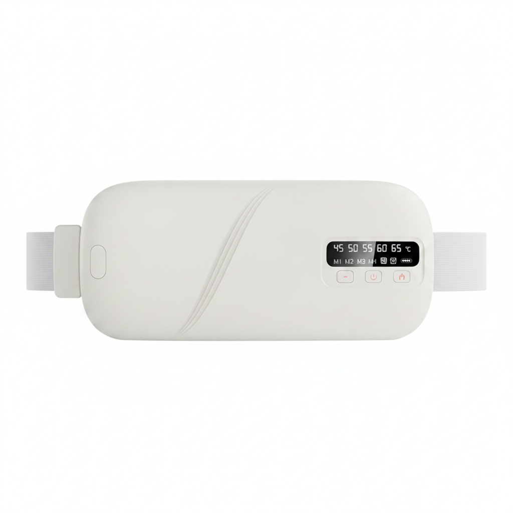 Veltro Ease white heating belt with temperature control panel and white strap